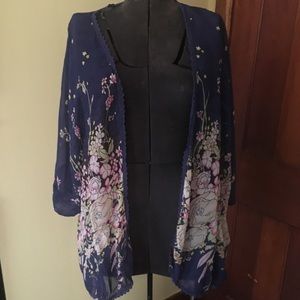 Blue Floral Kimono